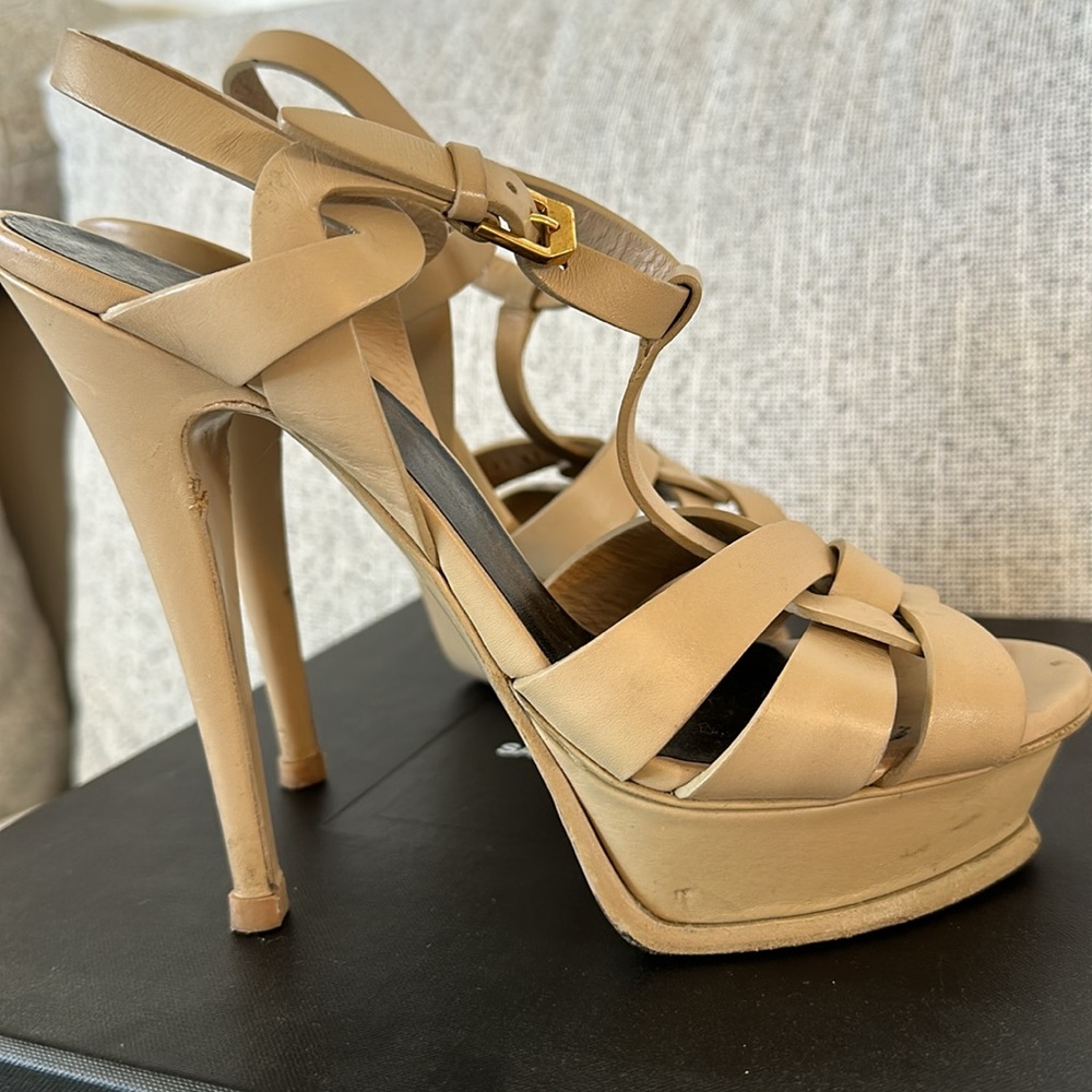 Saint Laurent Tribute Heels Nude 37.5 - Picture 6 of 6